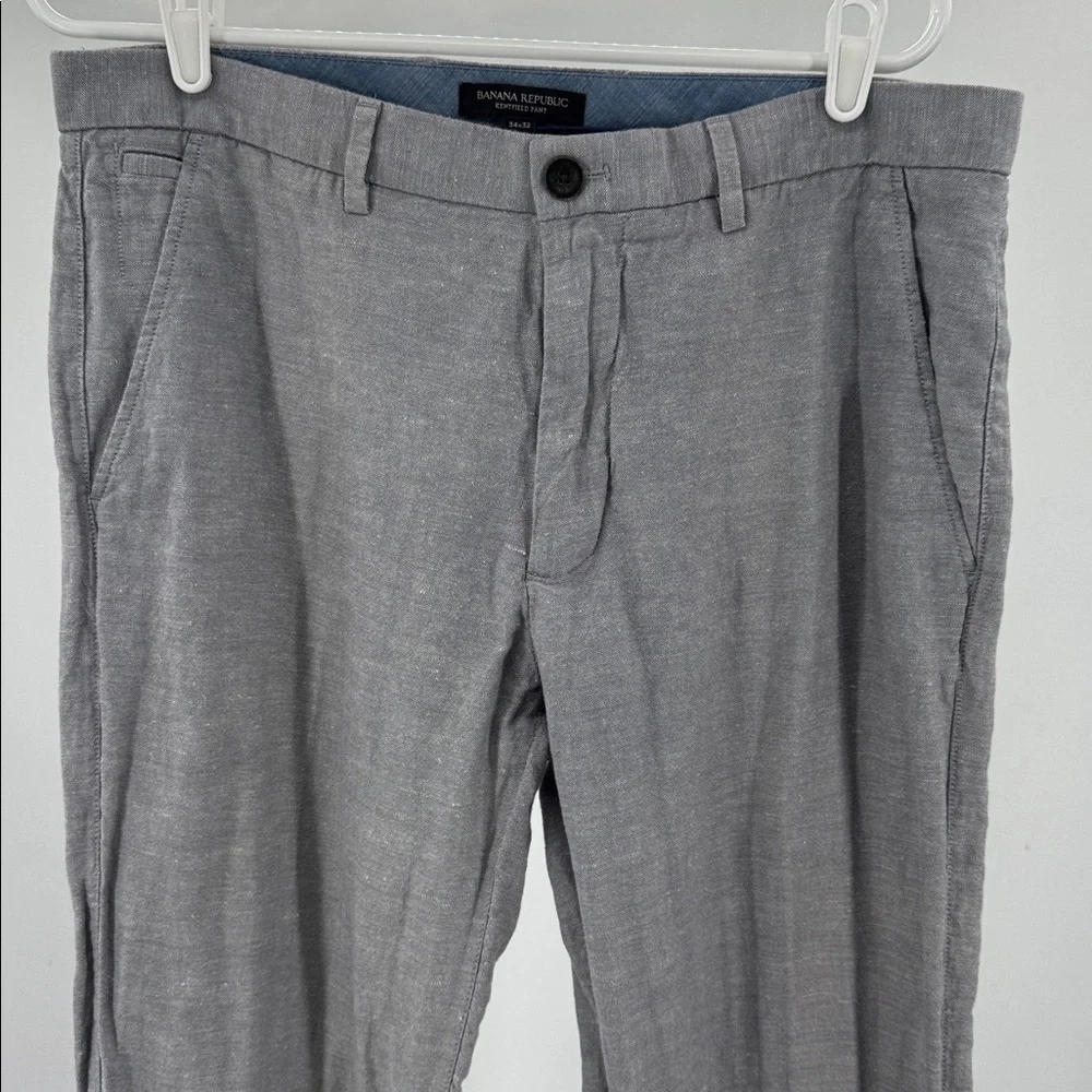 Banana Republic Kentfield Pant linen blend gray 34x32 men’s office casual